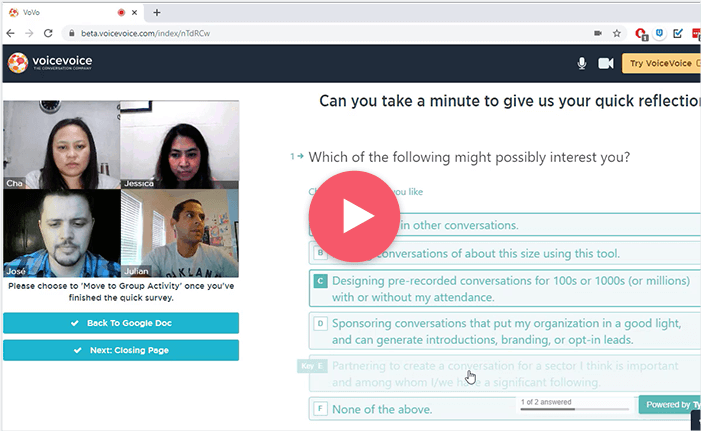 conversation demo for the voicevoice